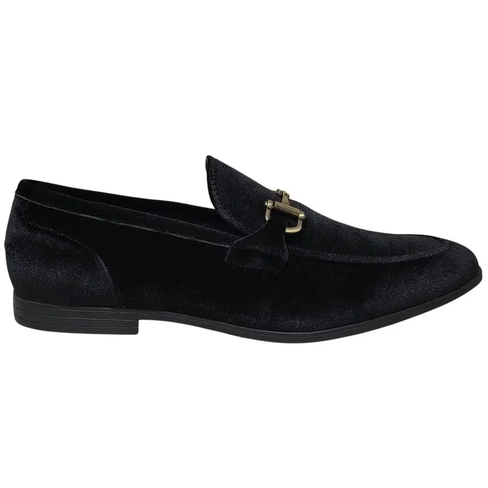 Steve Madden Men Morocco Slip On Horsebit Loafers Size US 11 Black Velvet